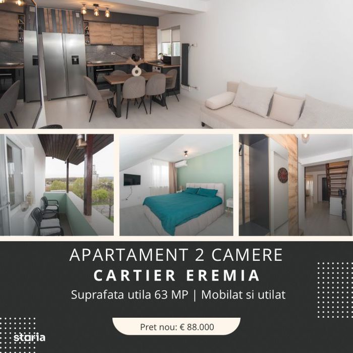 Apartament 2 Camere - Eremia - Mobilat Si Utilat -