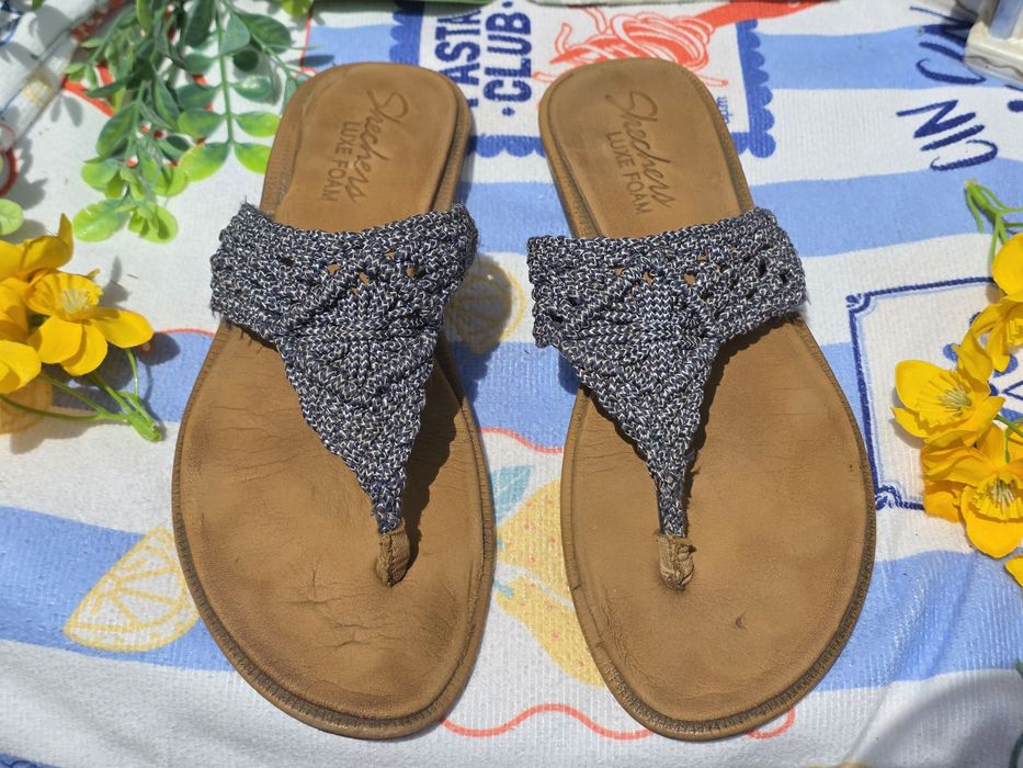 Skechers чехли естествена кожа