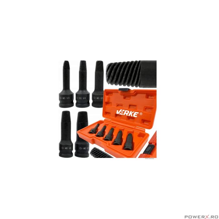 Trusa extractoare pentru suruburi 3/8, 5 piese Verke