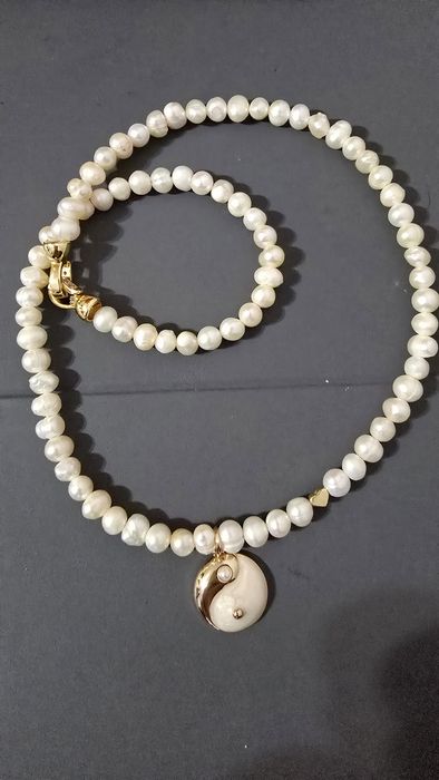 Perle de cultura cu argint placat cu aur