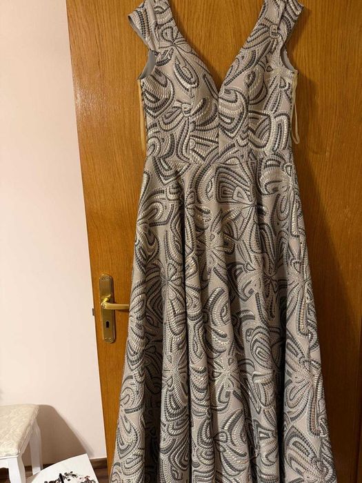 Rochie de seara printesa cu imprimeu floral