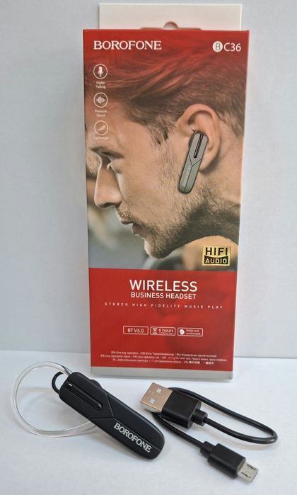 Bluetooth handsfree слушалка за разговори  издържа до 6 часа