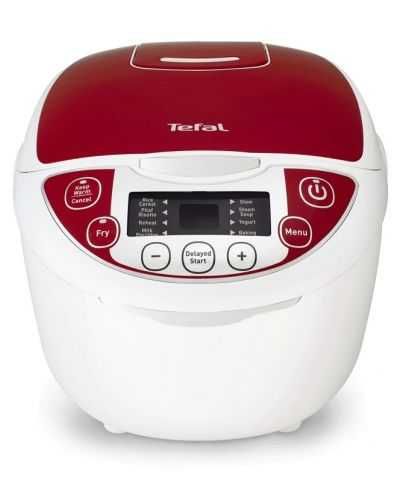 Мултикукър Tefal - RK705138, 600W, 12 програми, червен/бял