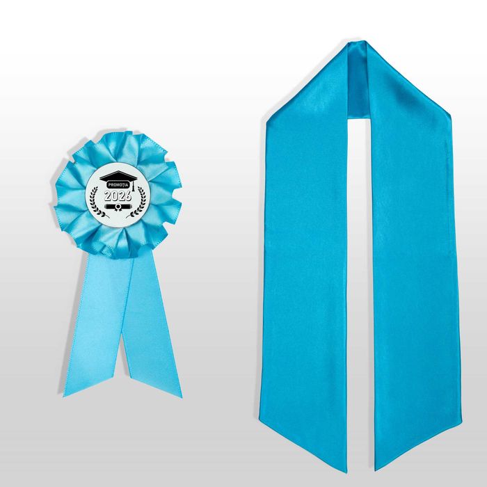 Toca, Esarfa si Cocarda, Set Nepersonalizat, Turquoise,Liceu,Facultate