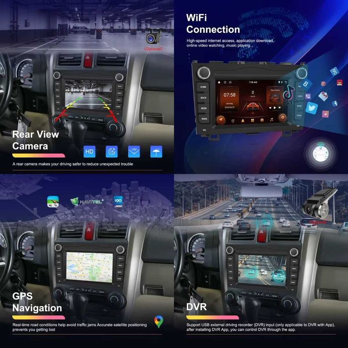 Мултимедия Двоен дин за HONDA CRV плеър с Android Навигация HONDA CR-V