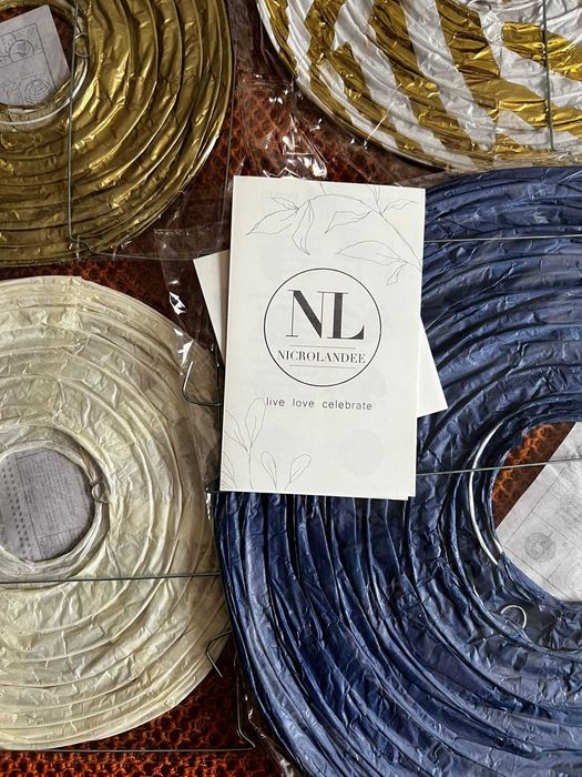 Set decorațiuni petrecere Albastru Marin & Auriu – 22 piese