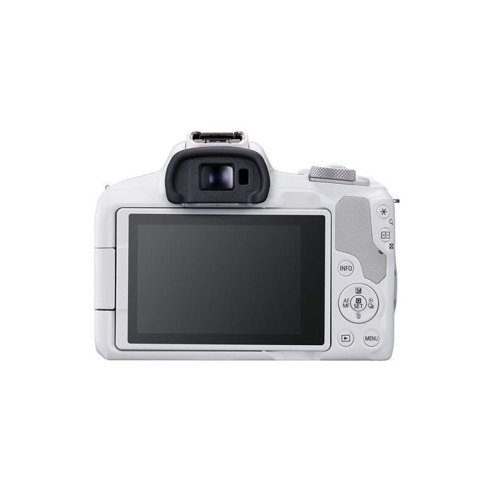 фотоапарат Canon EOS R50 (бял) + обектив Canon RF-S 18-45mm