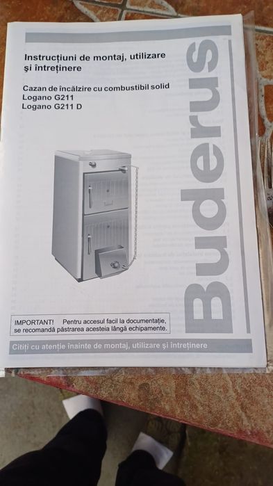 Centrală/Cazan Buderus Logano G211 din fontă, 36-42 kW, combustibil solid