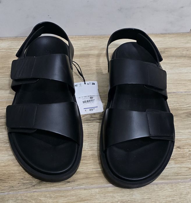 Sandale barbati negre piele naturala marimea 44