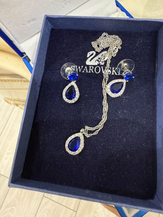 Серьги и кулон с камеями Swarovski из нержавеющего металла