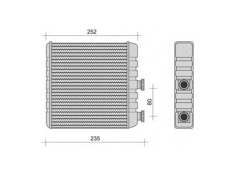 Radiator Incalzire Opel Astra G, 02.1998-2009, Zafira A (T98), 01.1999-06.2005, diesel, benzina, Tip Behr, aluminiu brazat/aluminiu, 178x210x32 mm, SRLine