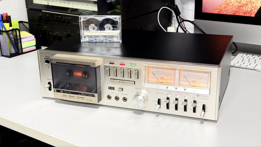 Fisher CR-5125 Studio-Vintage Hi-Fi Cassette Deck, 3 Capete Ferrite, 2 Motoare, Dual Capstan, Double Dolby B, VU-Metre Analogice Iluminate, Servisat