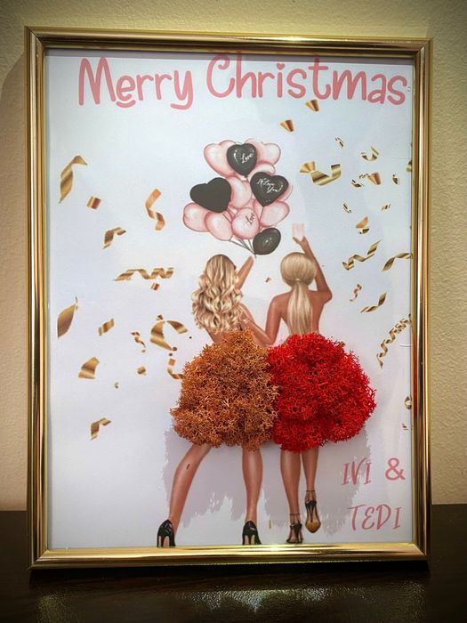 Картина със Скандинавски мъх за приятелки