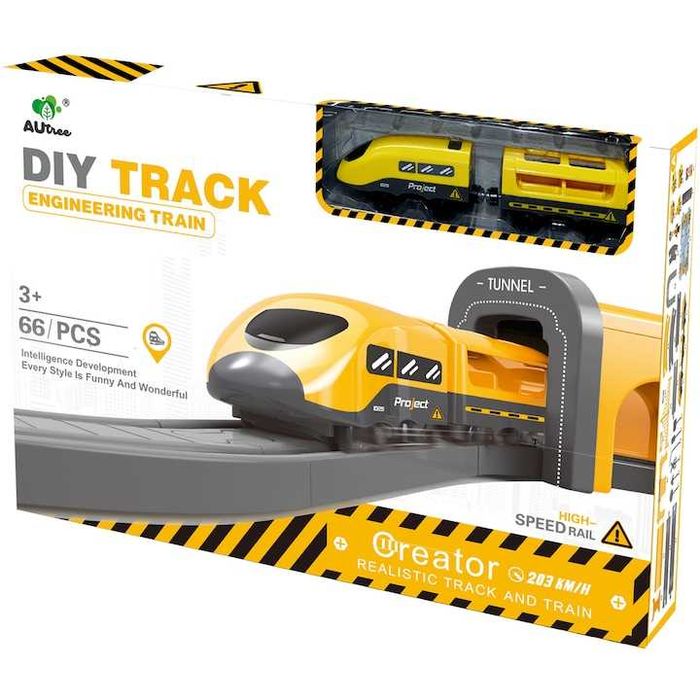 Circuit tren electric pentru copii,cu accesorii, 66 piese,nou