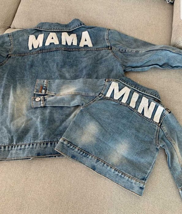 Дънково яке мама и бебе размер С и 12-18 месеца