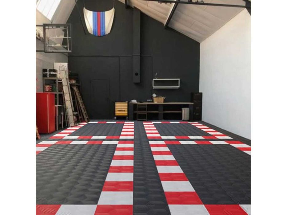 Plăci PVC modulare de garaj,terasa design 3D super rezistente  Roșu