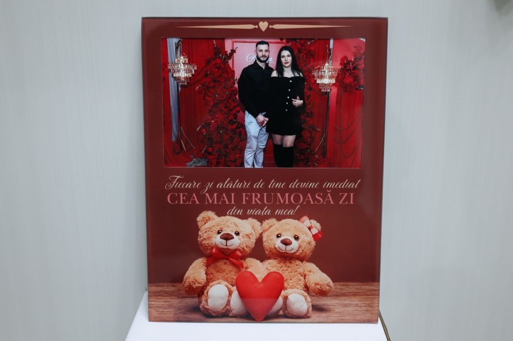 Rama foto din sticla personalizata - cadou special