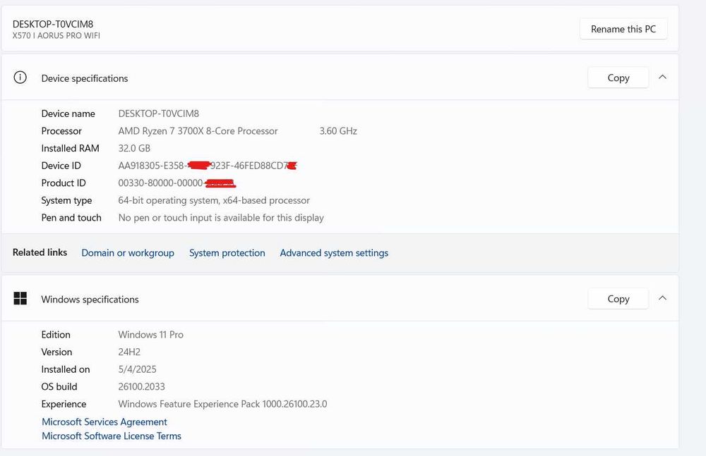 Unitate PC mITX AMD 3700x Placa Video 5700XT 32GB DDR4 3200