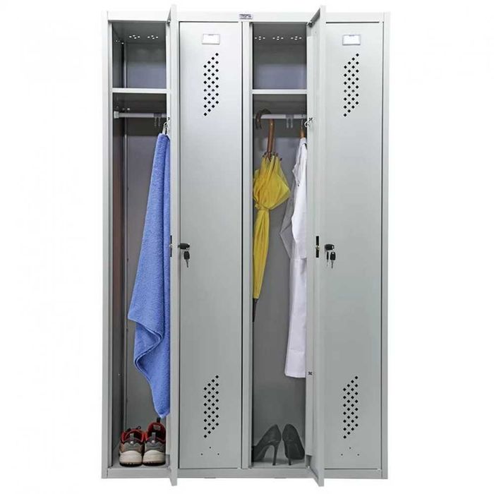 Метален четворен шкаф за съблекалня VALBERG LE/LS 41 (183x117x50 см)