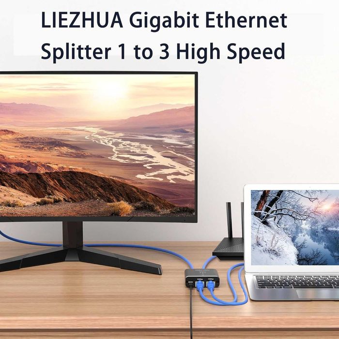 Ethernet сплитер 1 към 3, 1000Mbps високоскоростен Ethernet  сплитер