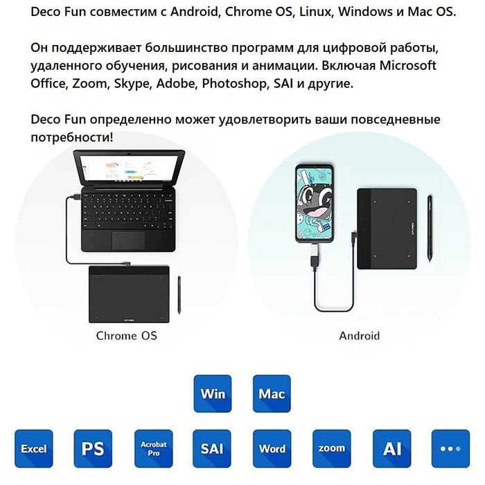 Графические планшеты XP-PEN Deco Fun Series Официальный магазин
