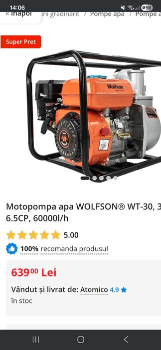 Motopompa apa wolfson