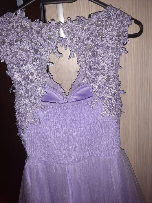 Rochie ocazie lila mărimea XS - dantelă, paiete și tull (Banchet / Nun
