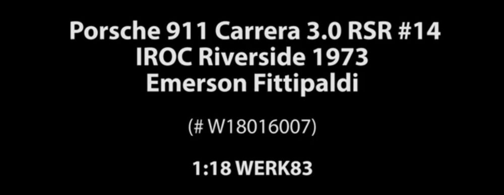 Porsche 911 Carrera 3.0 RSR #14 macheta auto scara 1:18 WERK83