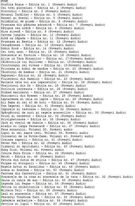 Povesti audio Litera Libertatea Scufita Rosie / Montanul incaltat etc