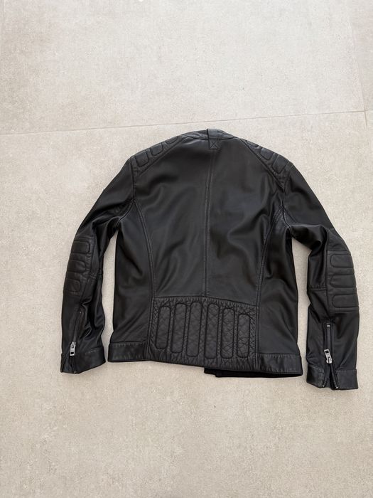 Оригинално кожено яке BOSS Hugo Boss – естествена кожа, размер 52 (L-XL), черно