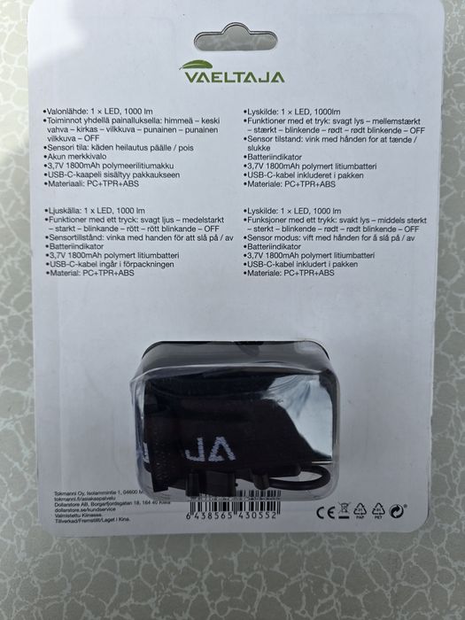 Lanterna led cap cu senzor, Original Suedia / 1000 lumen / sigilat / SUPER OFERTA