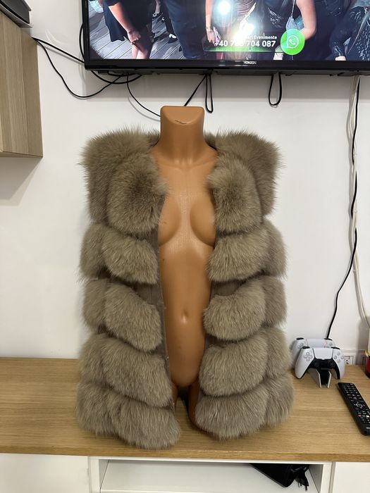 Ofertă!Vestă blană Vulpe naturală