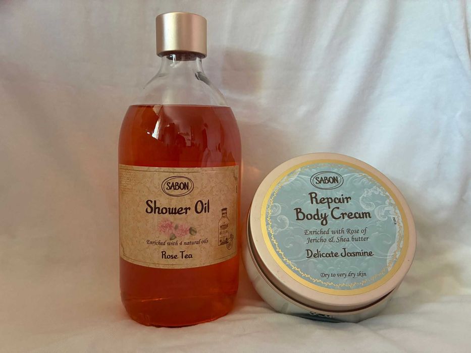Sabon Gel/Ulei de dus Rose 500ml, Cremă de corp reparatoare Iasomie 200ml