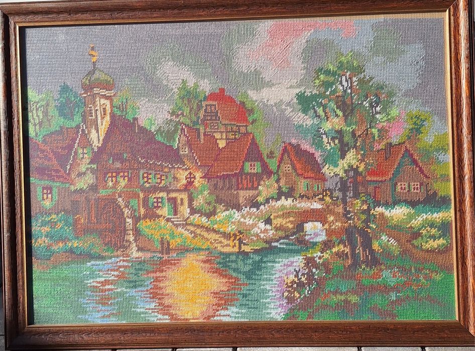 Goblen hand made  77x57 cm, înrămat.