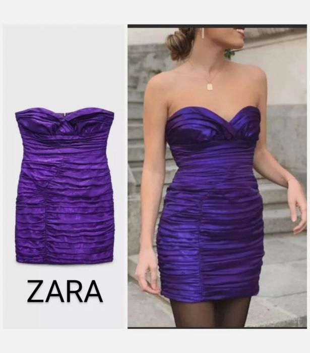 Rochie drapata mov Zara S