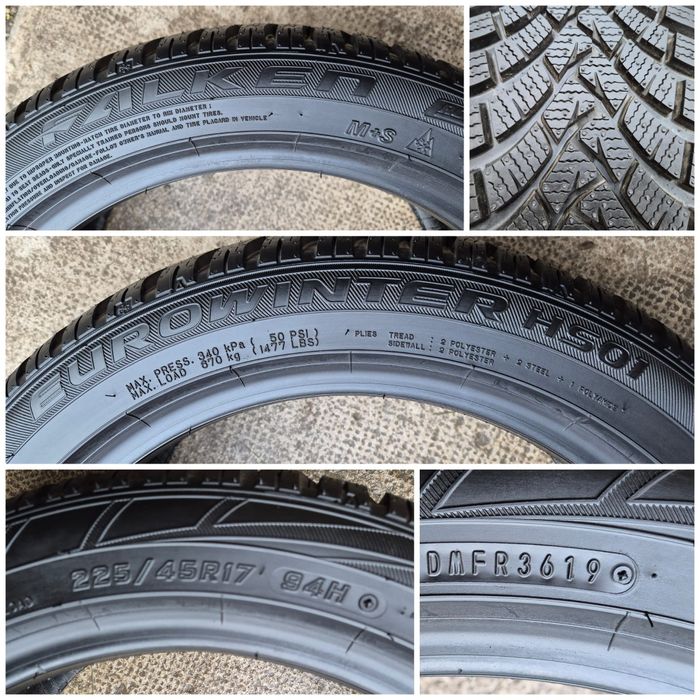 O bucată 225/45 R17 M+S iarnă - una Continental Falken