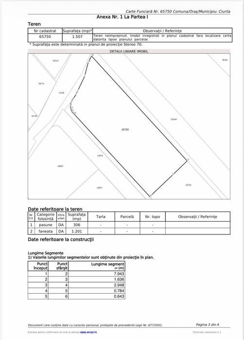 Teren intravilan la intrare în Sălicea, 1507mp, zona aerisita, panorama