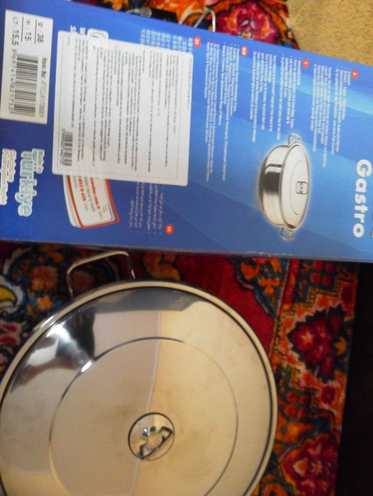 Cratita cu fund dublu capac Inox-15,5L