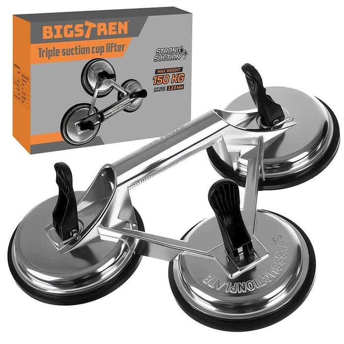 Вакуум вендуза, BIGSTREN, 123 мм, до 150 кг, алуминиева, тройна