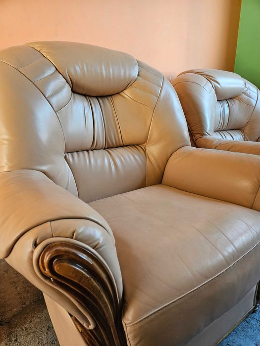 Холна гарнитура, естествена кожа