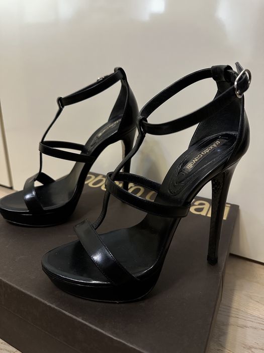 Sandale negre Roberto Cavalli