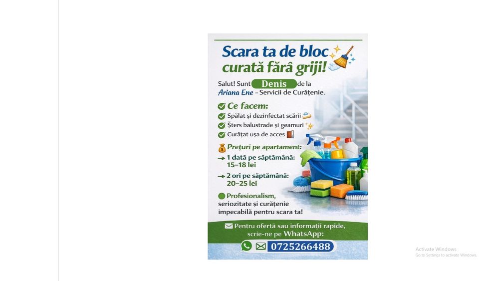 Servicii profesionale de curățenie