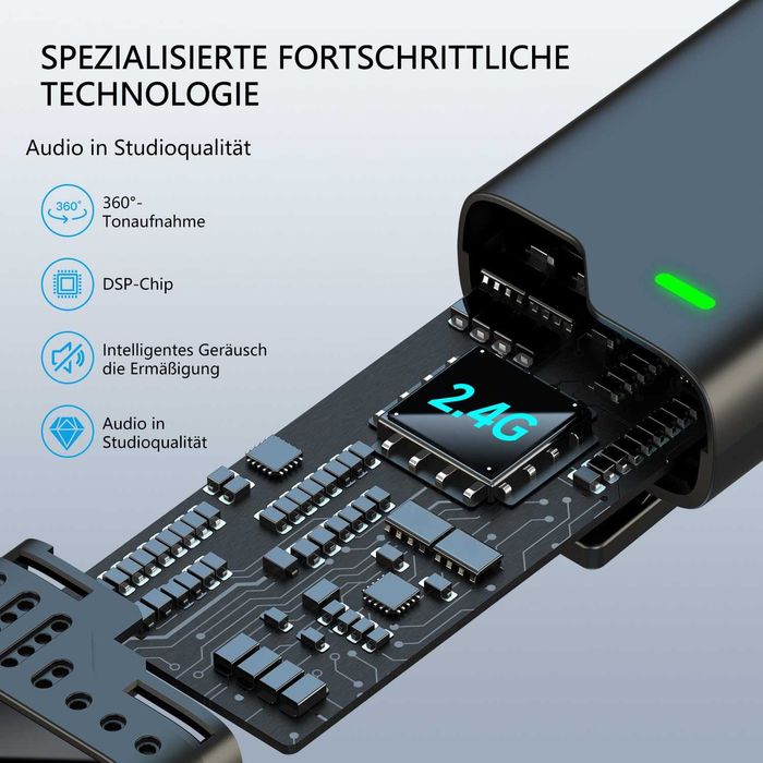 Microfoane Lavalieră 2în1 cu Reducere Zgomot, Compatible iPhon/Android