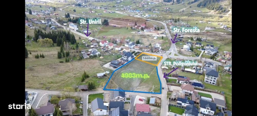 Teren Vatra Dornei / Strada Unirii, suprafața de 1660m.p.
