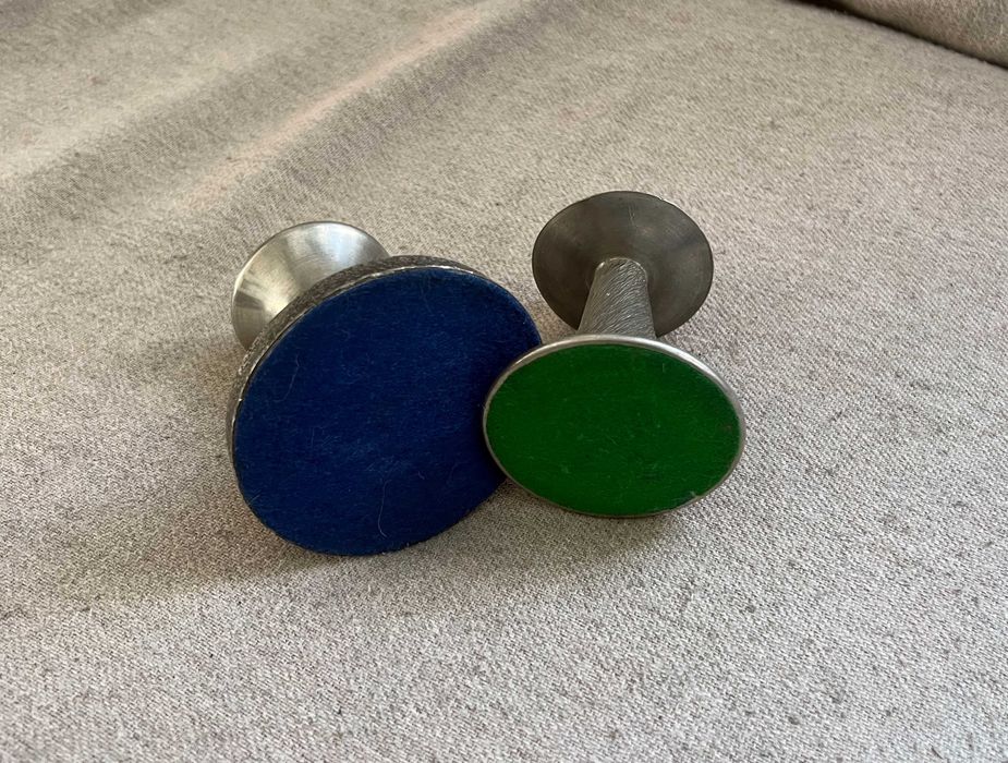 Set 2 suporturi lumanari din cositor pewter anii 60 Danemarca