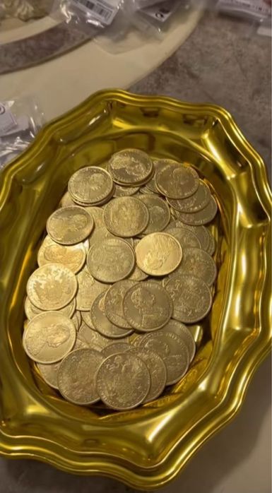 Vând monede placate cu aur de 24k Frank Iosif 4 ducat 1915 1la1
