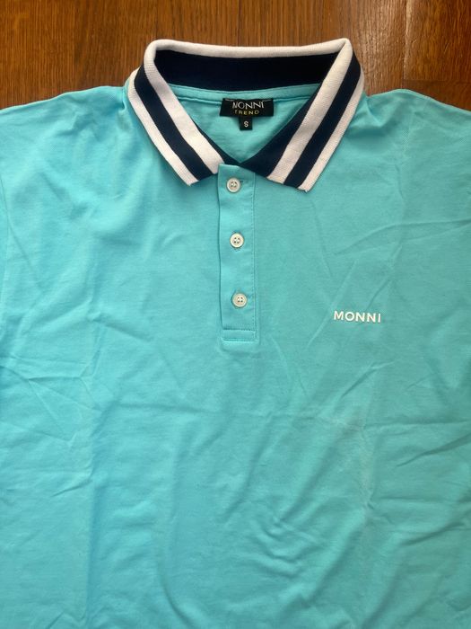 Тюркоазена Polo тениска с яка Monni