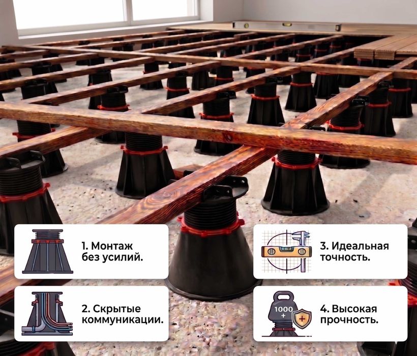 Опоры для лаг и террасной доски