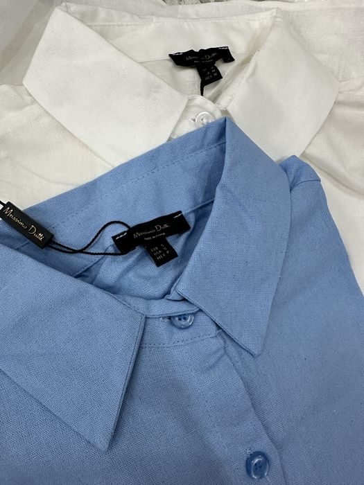 Лен рубашка Массимо, Турция(хакки, белый, голубой)