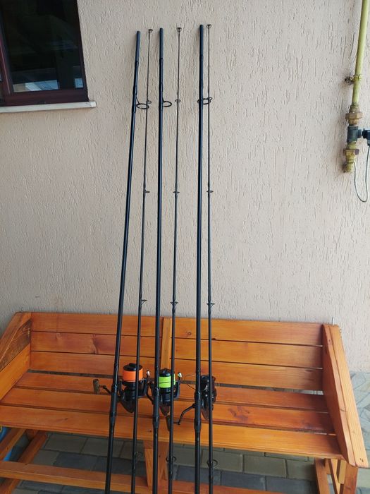 Set crap distanta 3x: okuma cb 80/ carp spirit blax  3.90m 3 5lb 2buc